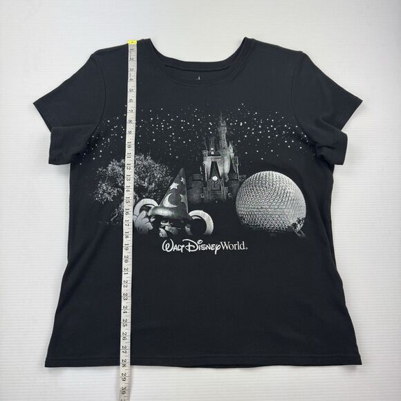 Disney Parks Walt Disney World 4 Parks Graphic Tee Shirt Black 3X Plus Sparkles - Picture 5 of 8